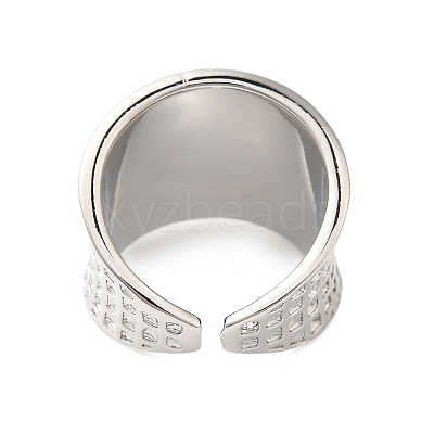 Tartan Brass Wide Open Cuff Rings for Women RJEW-A046-11P-1