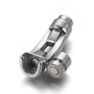 Tarnish Resistant 304 Stainless Steel Magnetic Clasps with Glue-in Ends STAS-F212-015P-1