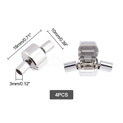 4Pcs 304 Stainless Steel European Clasps with Cord Ends STAS-DC0004-32-1