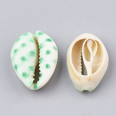 Printed Cowrie Shell Beads SHEL-S274-02C-1