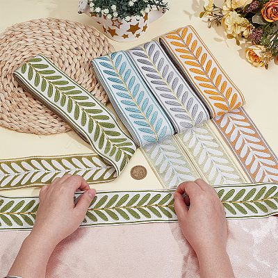 20M 4 Colors Polyester Jacquard Ribbons SRIB-OC0001-09-1