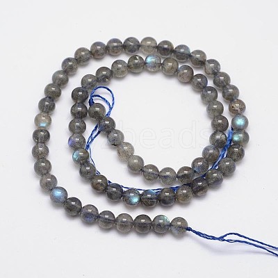 Natural Labradorite Round Bead Strands G-M263-B-03-1