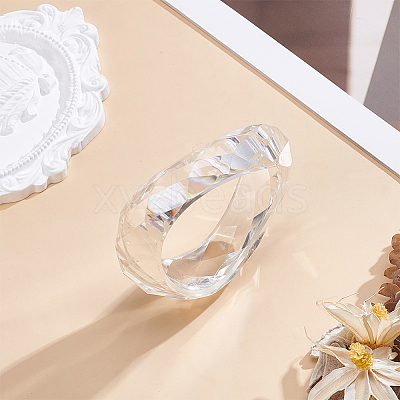Transparent Resin Bangles for Women BJEW-WH0016-106-1