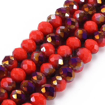Electroplate Opaque Glass Beads Strands LS-EGLA-A034-P8mm-F20-1