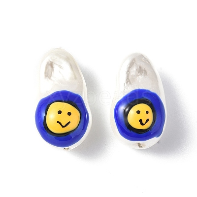 Shell Enamel Beads BSHE-G032-01C-1