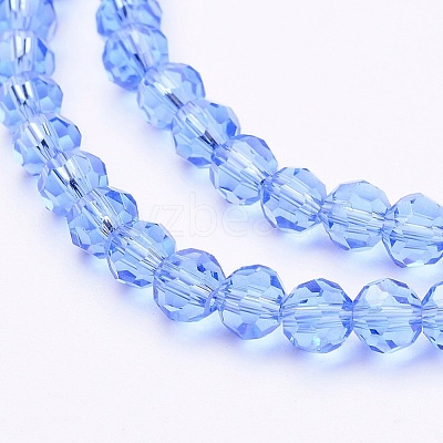 Faceted(32 Facets) Round Glass Beads Strands X-EGLA-J042-4mm-05-1