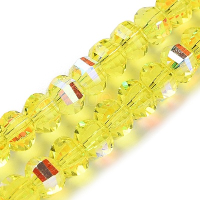 Transparent Electroplate Glass Beads Strands GLAA-Q099-C01-05-1