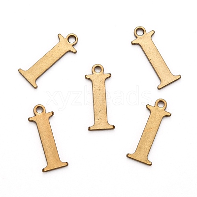 304 Stainless Steel Alphabet Charms STAS-H122-I-AB-1