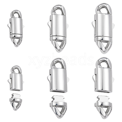 3Pcs 3 Styles 304 Stainless Steel Snap Lock Clasps STAS-UN0053-39-1