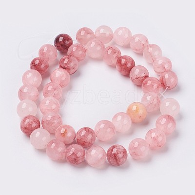 Natural Colorful Green Jade Beads Strands G-G757-02-6mm-1