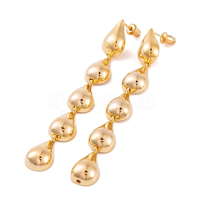 Teardrop Brass Dangle Stud Earrings for Women EJEW-G391-22G-1