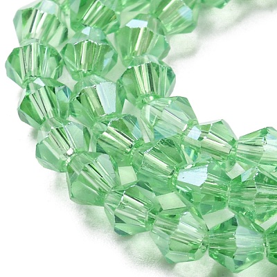Transparent Electroplate Glass Beads Strands GLAA-F029-4mm-C24-1