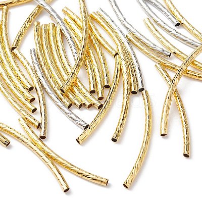 90Pcs 3 Colors Brass Tube Beads KK-YW0002-08B-1