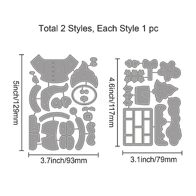 Christmas Theme Carbon Steel Cutting Dies Stencils DIY-WH0309-1201-1
