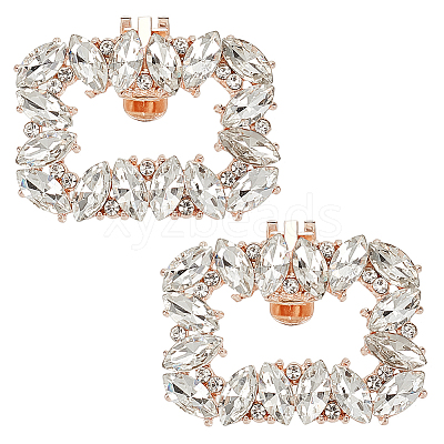 Alloy Crystal Rhinestone Shoe Buckle Clips FIND-WH0021-88KCG-1