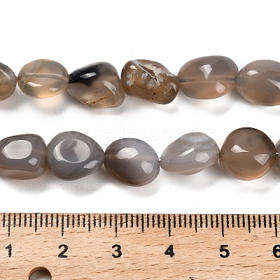 Natural Grey Agate Beads Strands G-P568-C17-01-1
