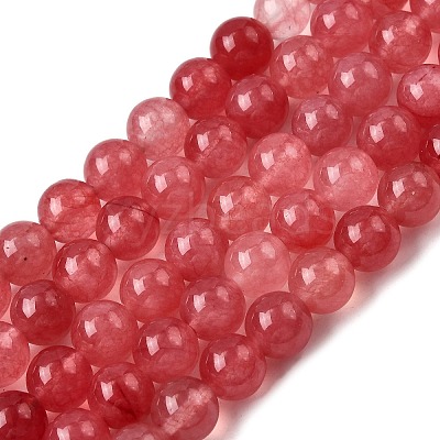 Natural Dyed White Jade Beads Strands G-M402-C03-26-1