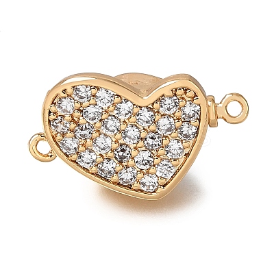 Brass Micro Pave Clear Cubic Zirconia Box Clasps CU-CBA4292-14G-1