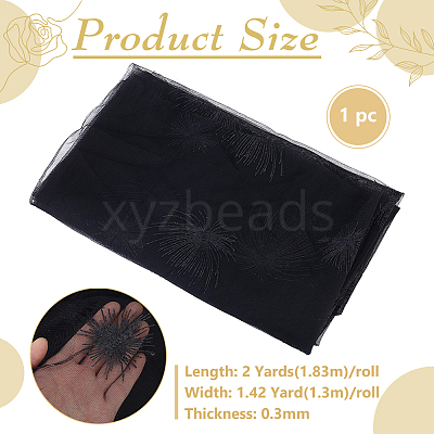 2 Yards Fireworks Pattern Polyester Gauze Fabric DIY-WH0308-944A-1