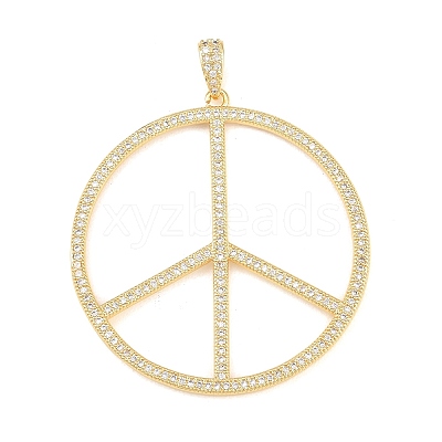 Brass Micro Pave Cubic Zirconia Pendants KK-C162-060G-1