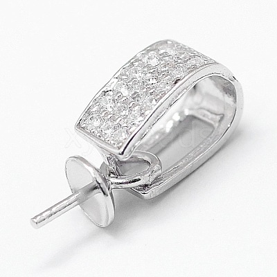 Anti-Tarnish Rhodium Plated 925 Sterling Silver Pendant Bails STER-D029-10P-1