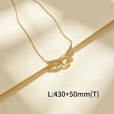 304 Stainless Steel Micro Pave Clear Cubic Zirconia Pendant Necklaces WGD189B-01-1