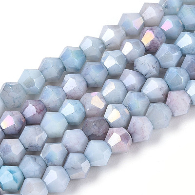 Ombre Effect Dyed Glass Beads Strands X-GLAA-T025-4mm-09H-1