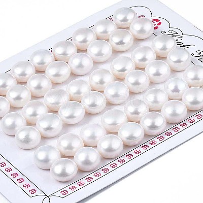 Half Drilled Natural Cultured Freshwater Pearl Beads PEAR-R008-01-1