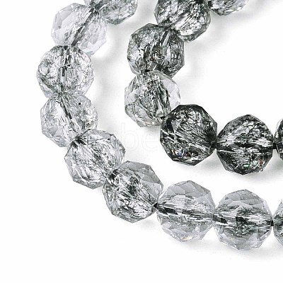 Crackle Transparent Glass Beads Strands GLAA-N063-8mm-01-1