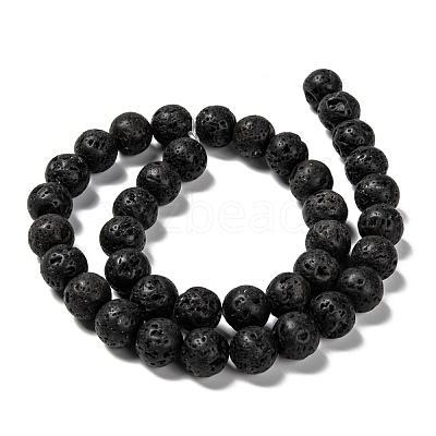 Natural Lava Rock Round Bead Strands G-M169-10mm-03-1