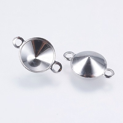 Tarnish Resistant 304 Stainless Steel Connector Rhinestone Settings STAS-I069-38-1