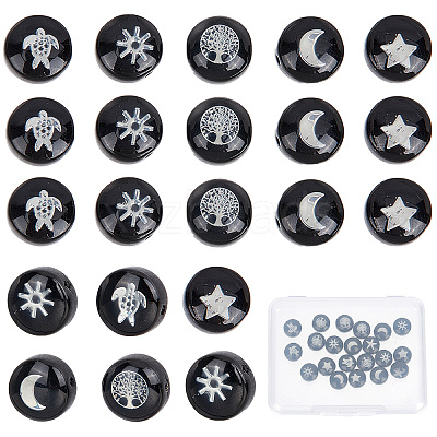 30Pcs 6 Style Handmade Lampwork Beads LAMP-SC0001-22-1