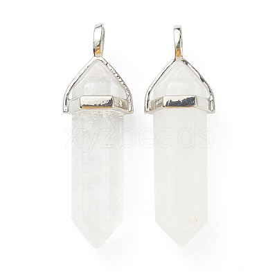 Natural Quartz Crystal Pointed Pendants G-M378-01P-A31-1