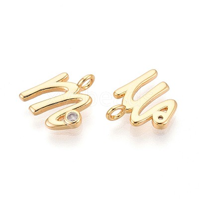 Brass Micro Pave Cubic Zirconia Charms KK-N263-97G-M-1