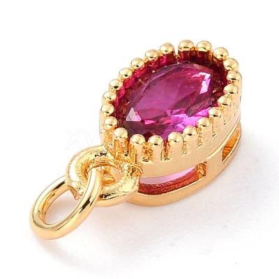 Real 18K Gold Plated Brass Inlaid Cubic Zirconia Charms ZIRC-L100-079G-03-1