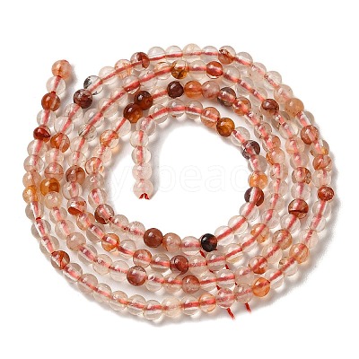 Natural Red Hematoid Quartz/Ferruginous Quartz Beads Strands G-B090-A10-02-1