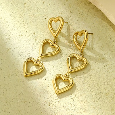 304 Stainless Steel Stud Earrings EJEW-S226-10G-02-1