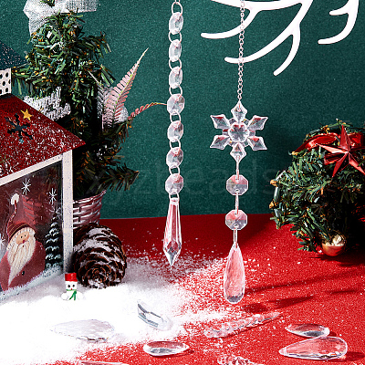 50Pcs 5 Style Transparent Acrylic Pendants TACR-SC0001-21-1