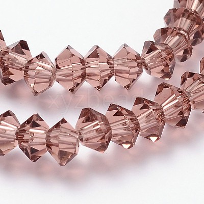Faceted Bicone Transparent Glass Bead Strands GLAA-J082-A01-1