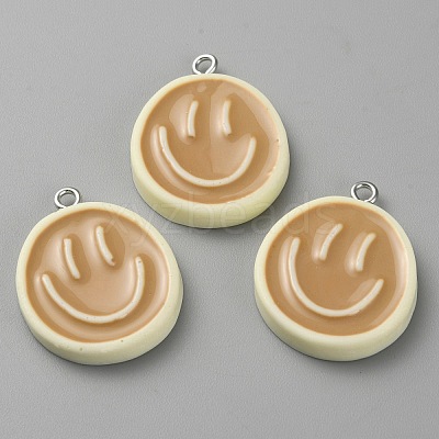 Opaque Resin Enamel Pendants LS-RESI-WH0036-20I-1