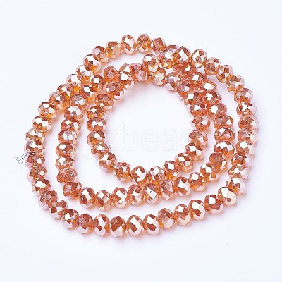 Electroplate Glass Beads Strands EGLA-A034-T4mm-C13-1