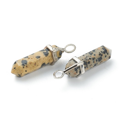 Natural Dalmatian Jasper Pointed Pendants G-M378-01P-A10-1