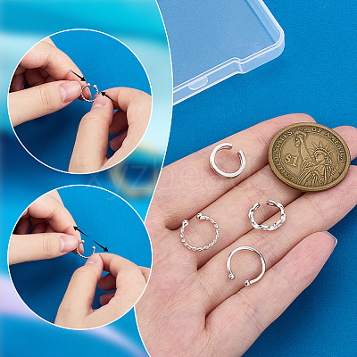 4Pcs 4 Styles 925 Sterling Silver Cuff Earrings EJEW-PH0001-38P-1