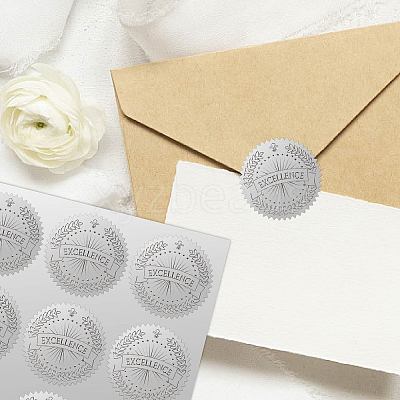 34 Sheets Silver Foil Embossed PET Picture Sticker DIY-WH0528-013-1