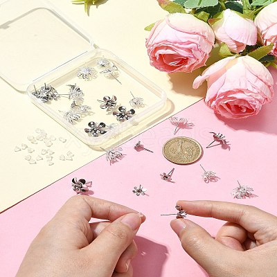 30Pcs 5 Styles 304 Stainless Steel Stud Earring Findings STAS-YW0001-87-1