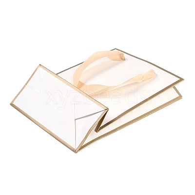 Rectangle Paper Bags with Ribbon Handles CARB-L011-01D-01-1