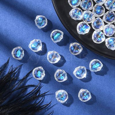 35Pcs Transparent Spray Painted Glass Beads GLAA-YW0001-72A-1