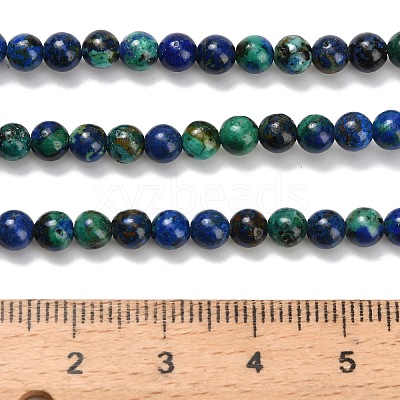 Natural Azurite Beads Strands G-Z110-C02-4mm-1
