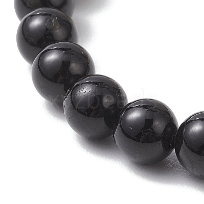 Natural Selenite & Labradorite & Black Tourmaline & Shell Beaded Stretch Bracelets for Women BJEW-JB13084-1