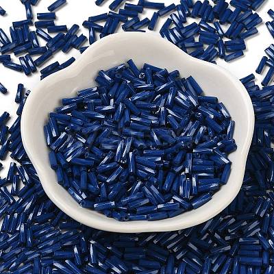 Baking Paint Glass Twist Bugle Beads SEED-C004-02N-1